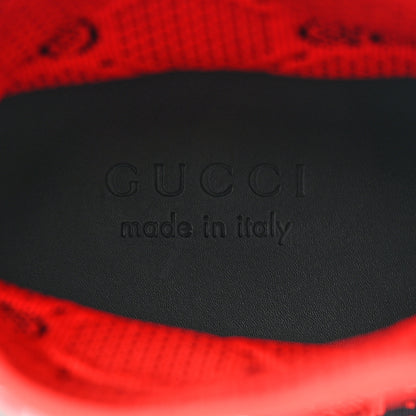 Gucci Quebec Calfskin Technical Jersey Knit GG Monogram Mens Horsebit Ankle Boots 9 Black Light Hibiscus Red 8 of 12