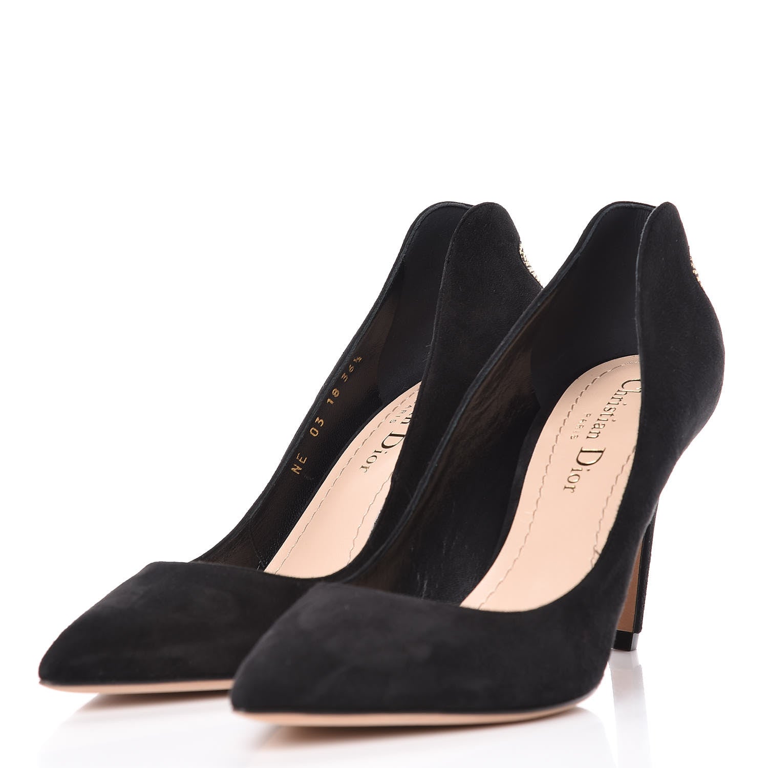Christian Dior Suede Studded Dioramour Pumps 36.5 Black Gold 3 of 10