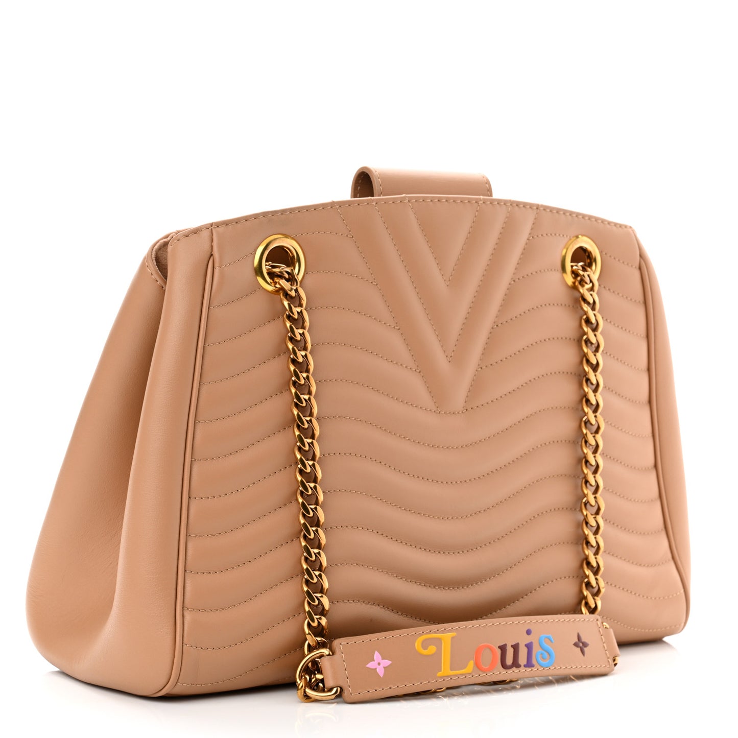 Calfskin New Wave Chain Tote Noisette