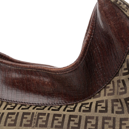Fendi Zucchino Vitello Clip Hobo Mogano Panna Bruciato 11 of 12