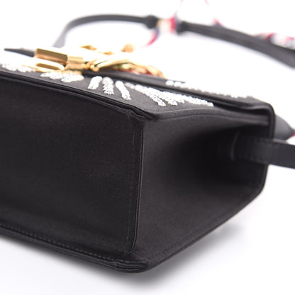 Gucci Satin Crystal Mini Sylvie Top Handle Bag Black 8 of 9