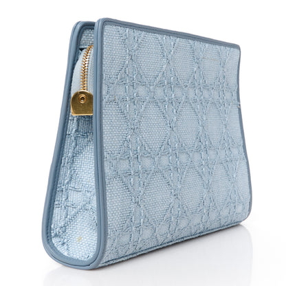 Christian Dior Raffia Cannage 30 Montaigne Dea Pouch Celestial Blue 3 of 11