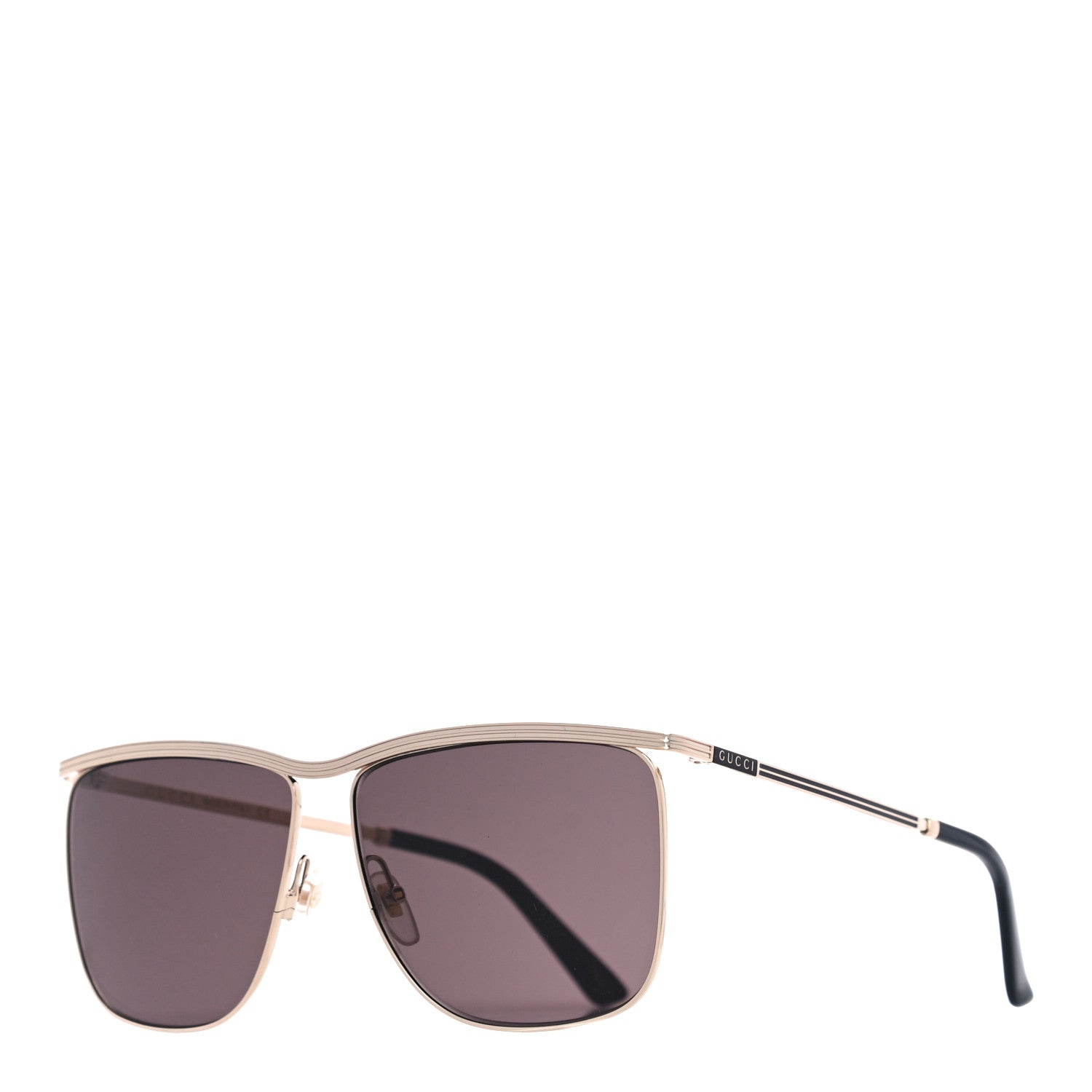 Gucci Metal Square Frame Sunglasses GG0812S Gold Brown 1 of 6