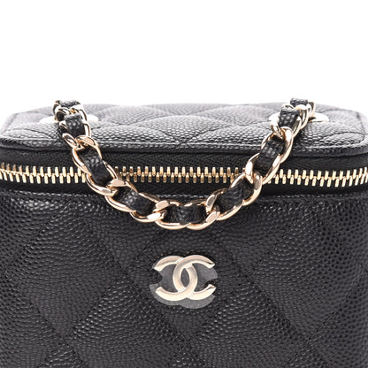 Chanel Caviar Quilted Mini Vanity Case With Chain Black 10 of 11