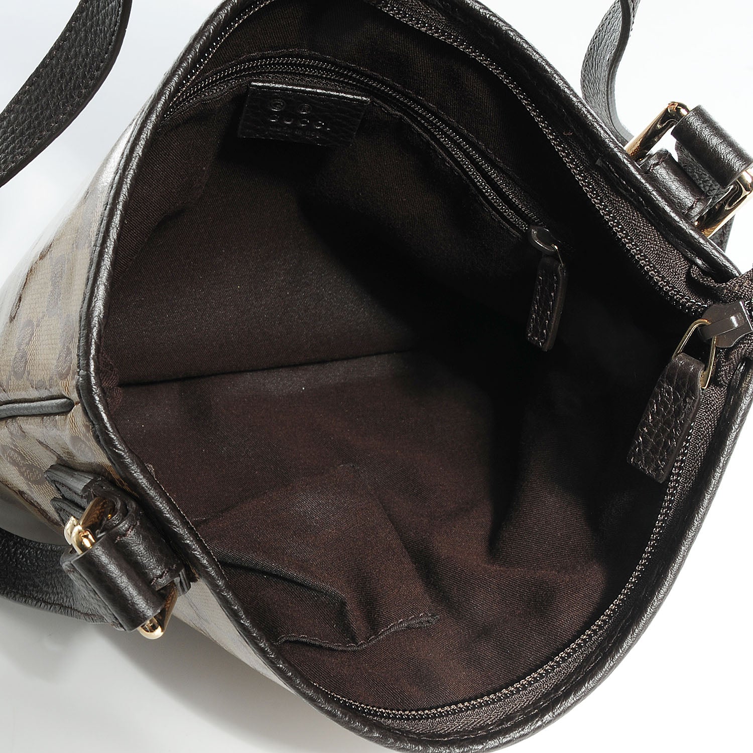 Gucci Crystal Monogram Flat Messenger Bag Beige Dark Brown 5 of 7