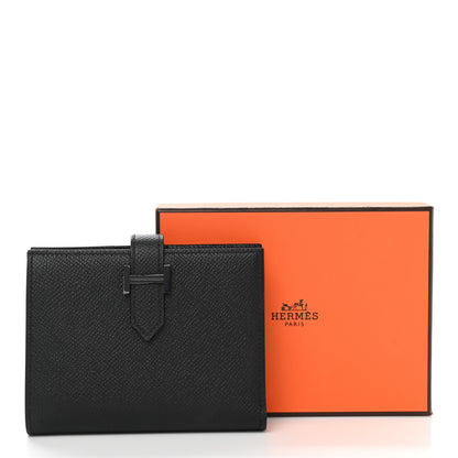 Hermes Epsom Monochrome Bearn Compact Wallet Black 9 of 9