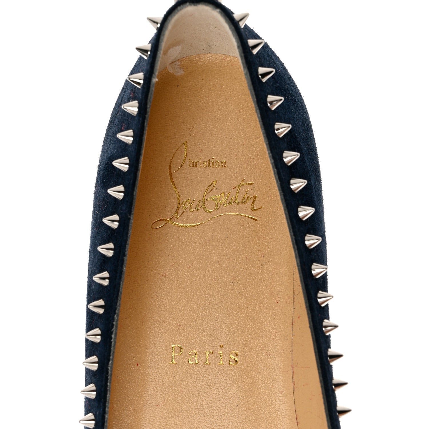 Christian Louboutin Veau Velours Anjalina Flats 36.5 Navy 6 of 8