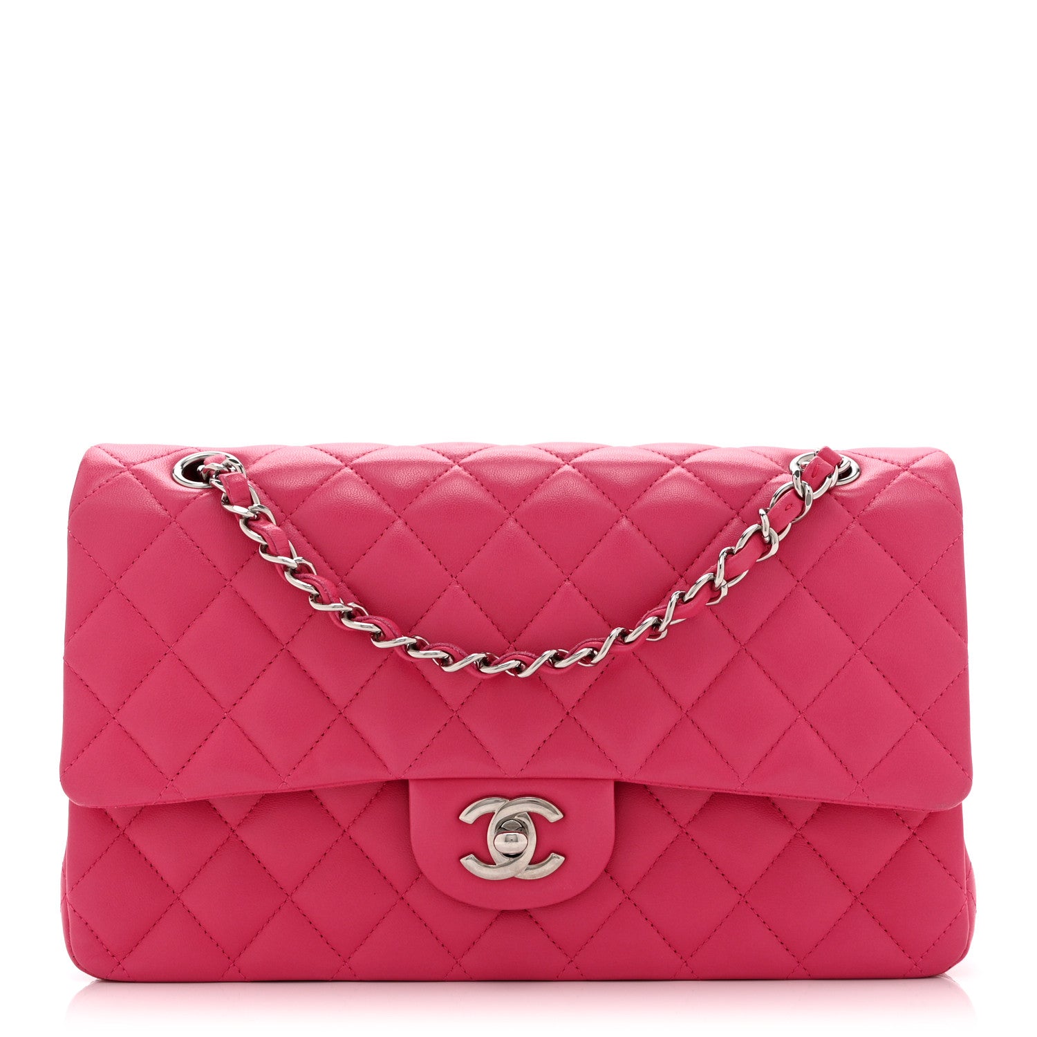 Chanel Lambskin Quilted Medium Double Flap Pink 1 of 11