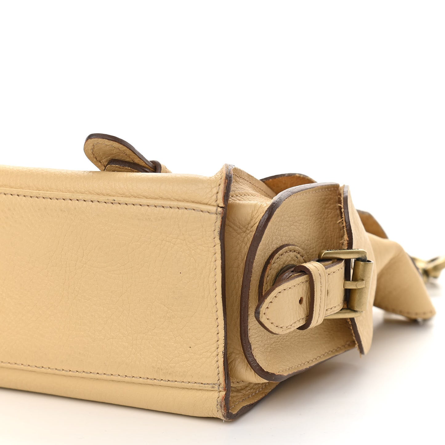 Natural Leather Brooke Satchel Beige