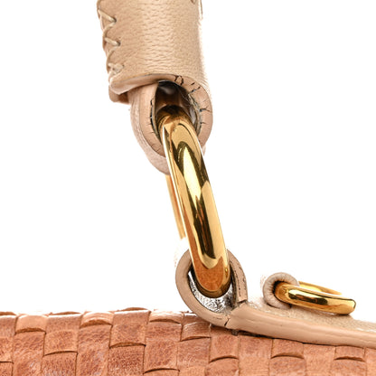 Prada Madras Woven Top Handle Satchel Beige 16 of 17