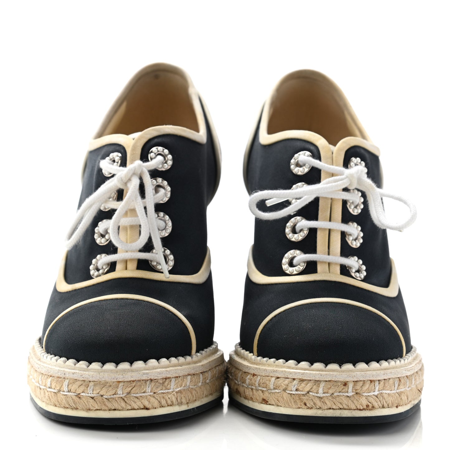Silk Crepe Suede Calfskin Lace Up Wedge Espadrilles 35 Navy Grey