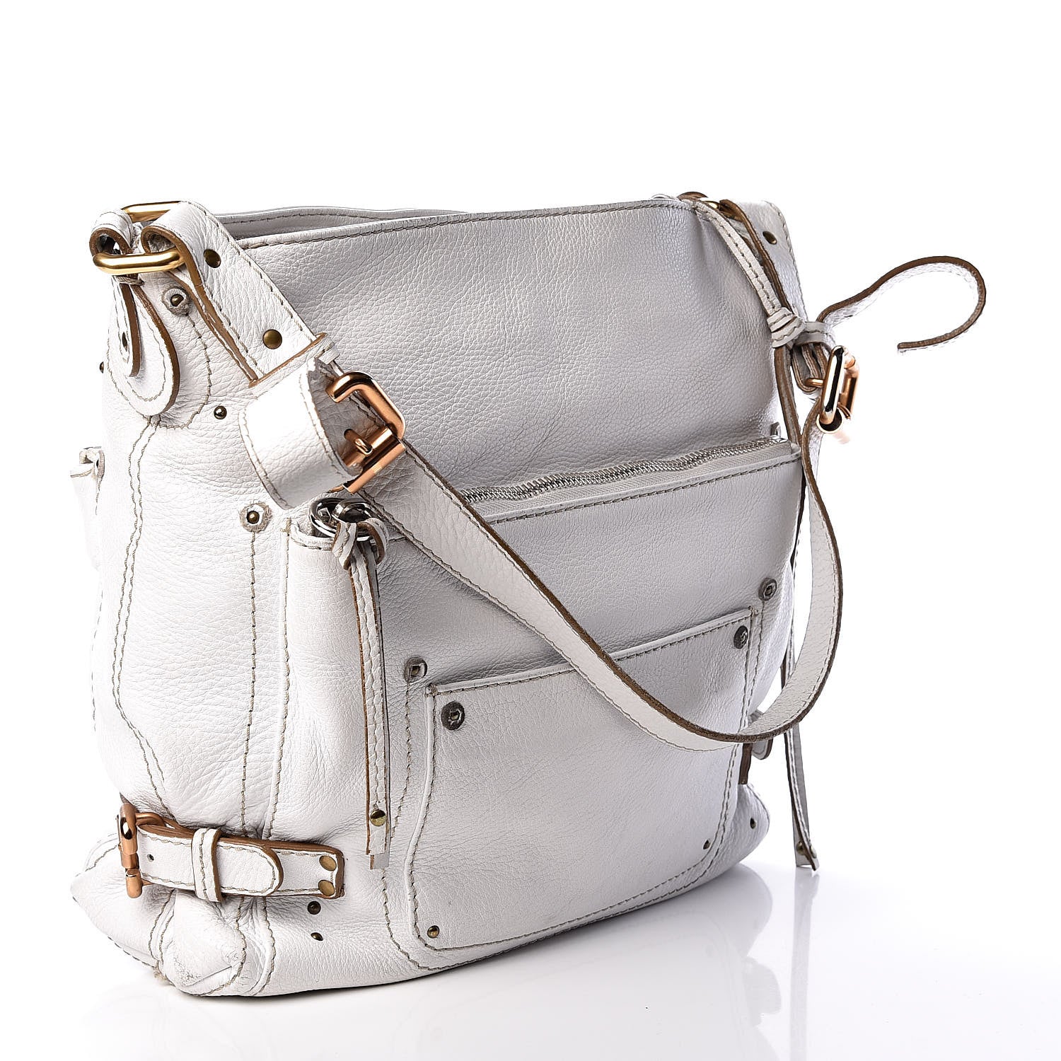 Chloe Calfskin Paddington Hobo White 3 of 36