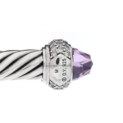 David Yurman Sterling Silver Diamond Lavender Amethyst 7mm Cable Bracelet 3 of 3