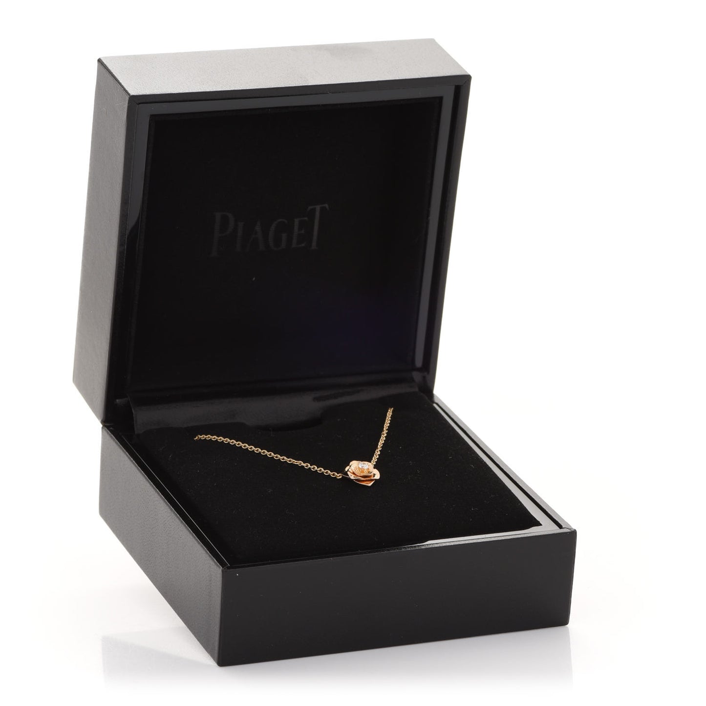 18K Rose Gold Diamond Rose Pendant Necklace