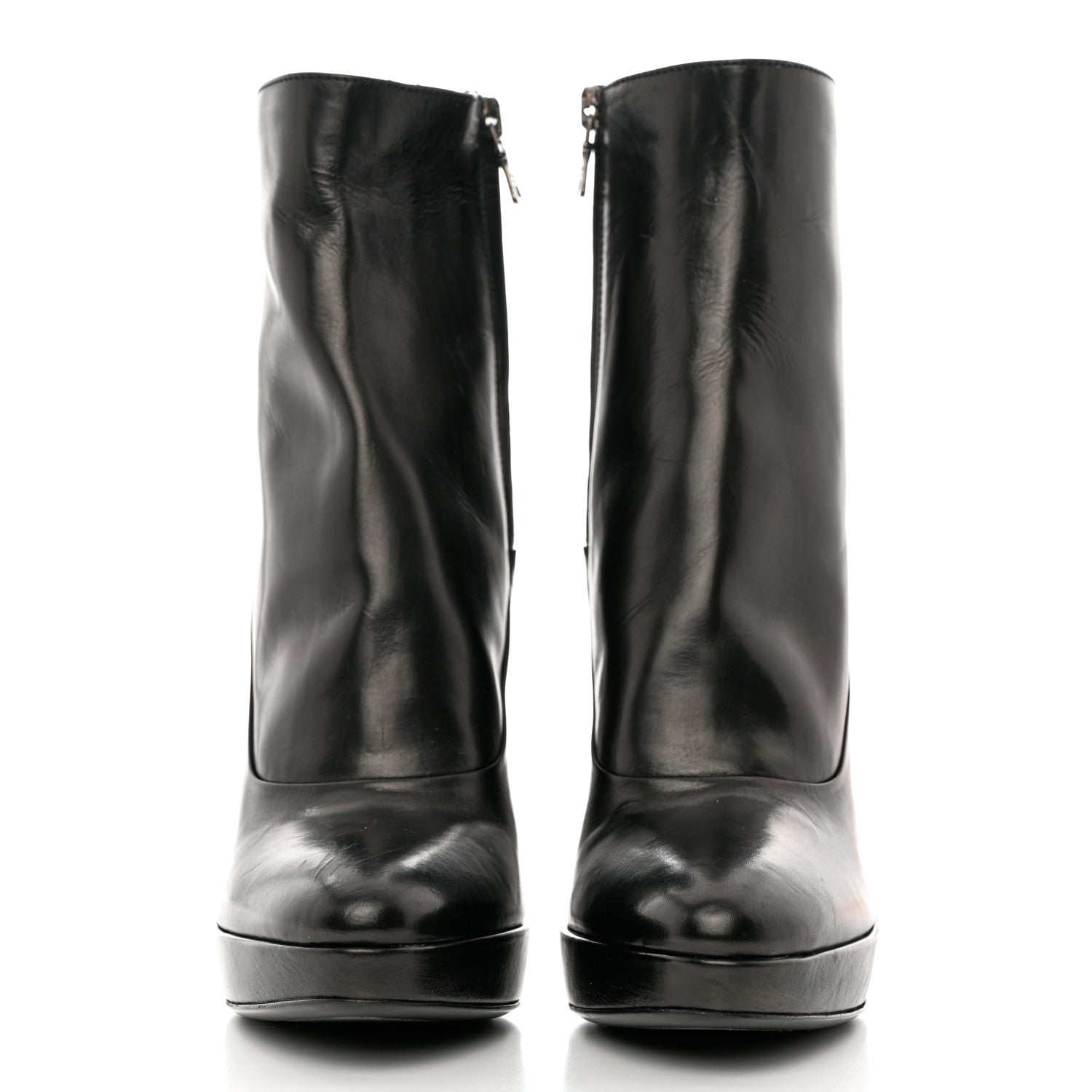 Prada Soft Lux Calfskin Platform Ankle Boots 36 Black 2 of 9