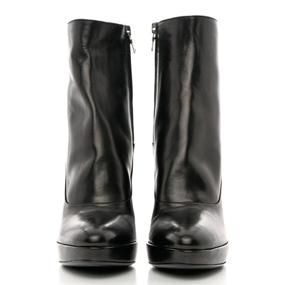 Prada Soft Lux Calfskin Platform Ankle Boots 36 Black 2 of 9