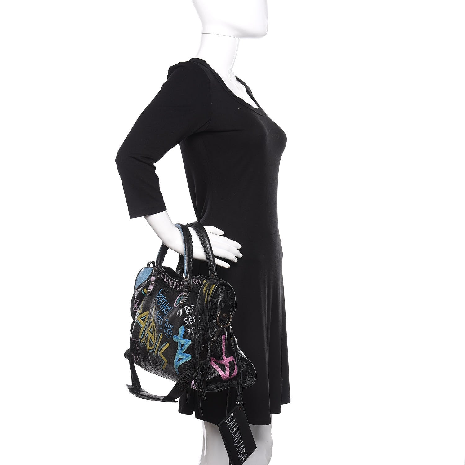 Balenciaga Agneau Graffiti All Over Classic Hardware City Black Multicolor 2 of 10