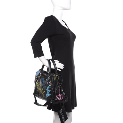 Balenciaga Agneau Graffiti All Over Classic Hardware City Black Multicolor 2 of 10