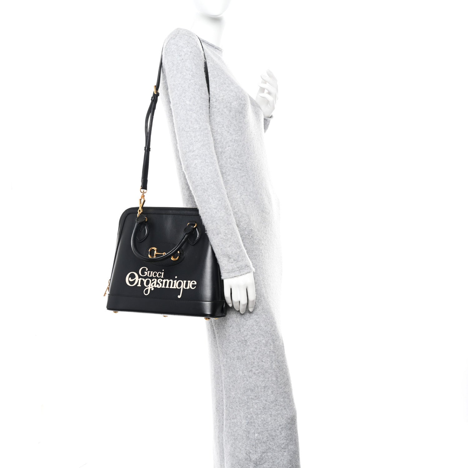 Gucci Calfskin Orgasmique Horsebit 1955 Duffle Bag Black Vanilla