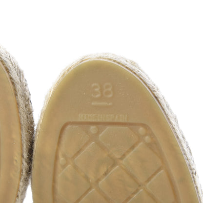 Chanel Lambskin CC Espadrilles 38 Beige Black 9 of 11