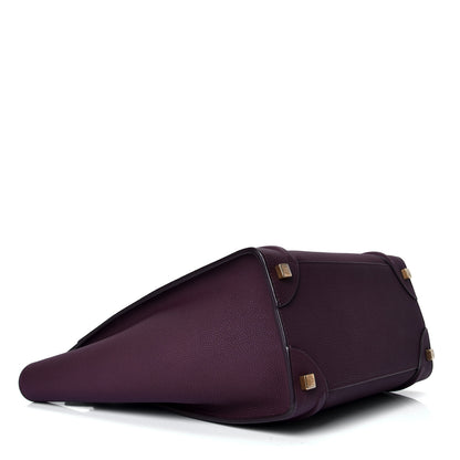 Celine Baby Drummed Calfskin Micro Luggage Burgundy 3 of 4