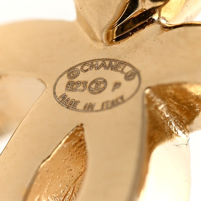 Chanel Crystal Heart CC Hoop Earrings Gold 3 of 5