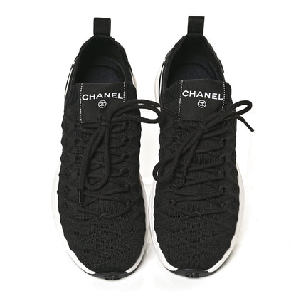 Chanel Fabric Logo Sneakers 35.5 Black 5 of 10