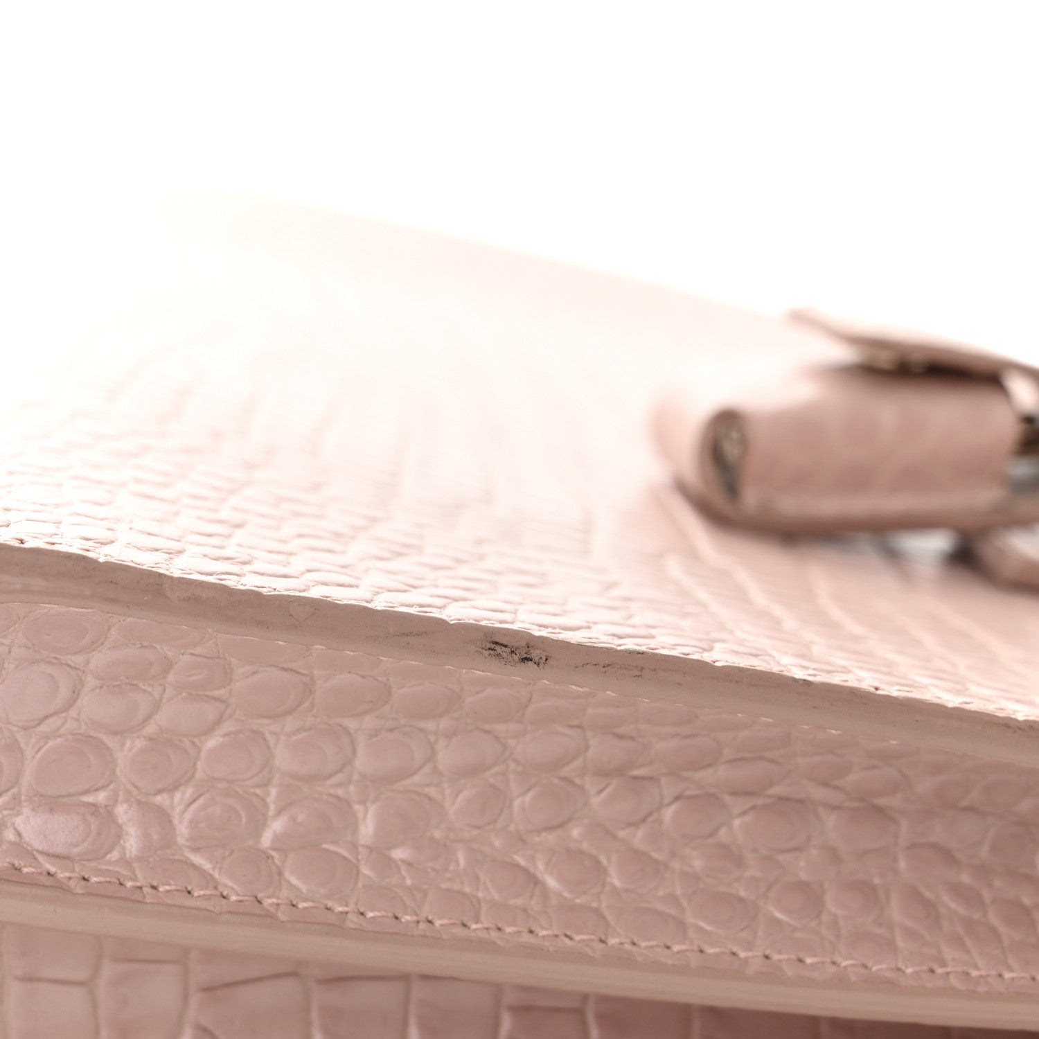 Saint Laurent Calfskin Crocodile Embossed Baby Sac De Jour Rose Antic 13 of 18
