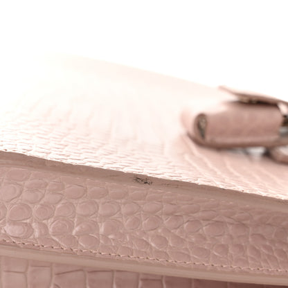 Saint Laurent Calfskin Crocodile Embossed Baby Sac De Jour Rose Antic 13 of 18