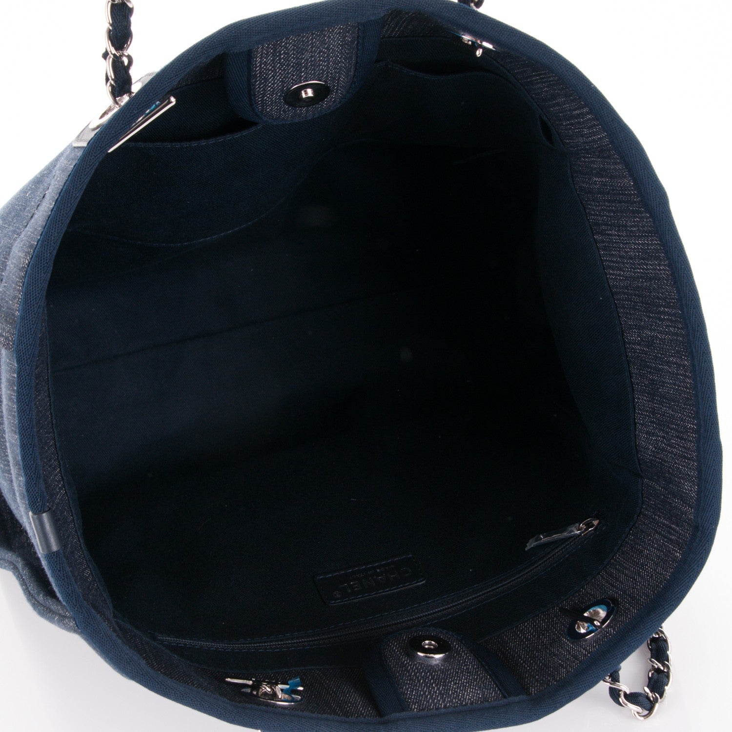 Chanel Canvas Small Deauville Tote Dark Blue 5 of 8