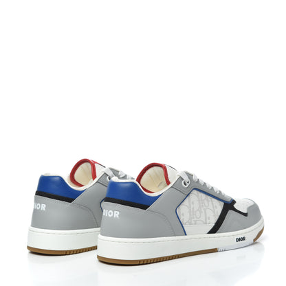 Christian Dior Smooth Calfskin Oblique Galaxy Perforated Mens B27 Low Top Sneakers 42 Grey Blue 4 of 9