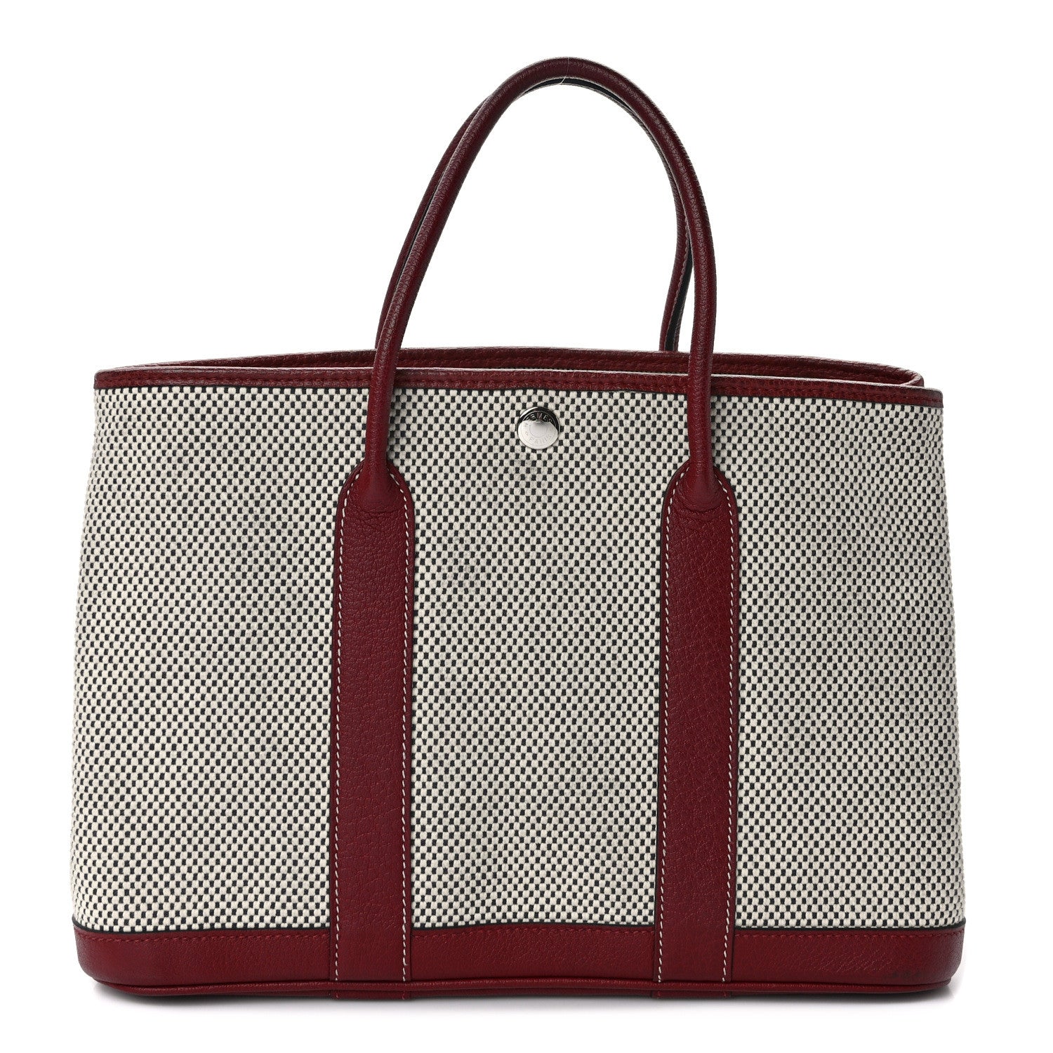 Hermes Toile H Buffle Gala Garden Party 30 TPM Tote Rouge H 1 of 11