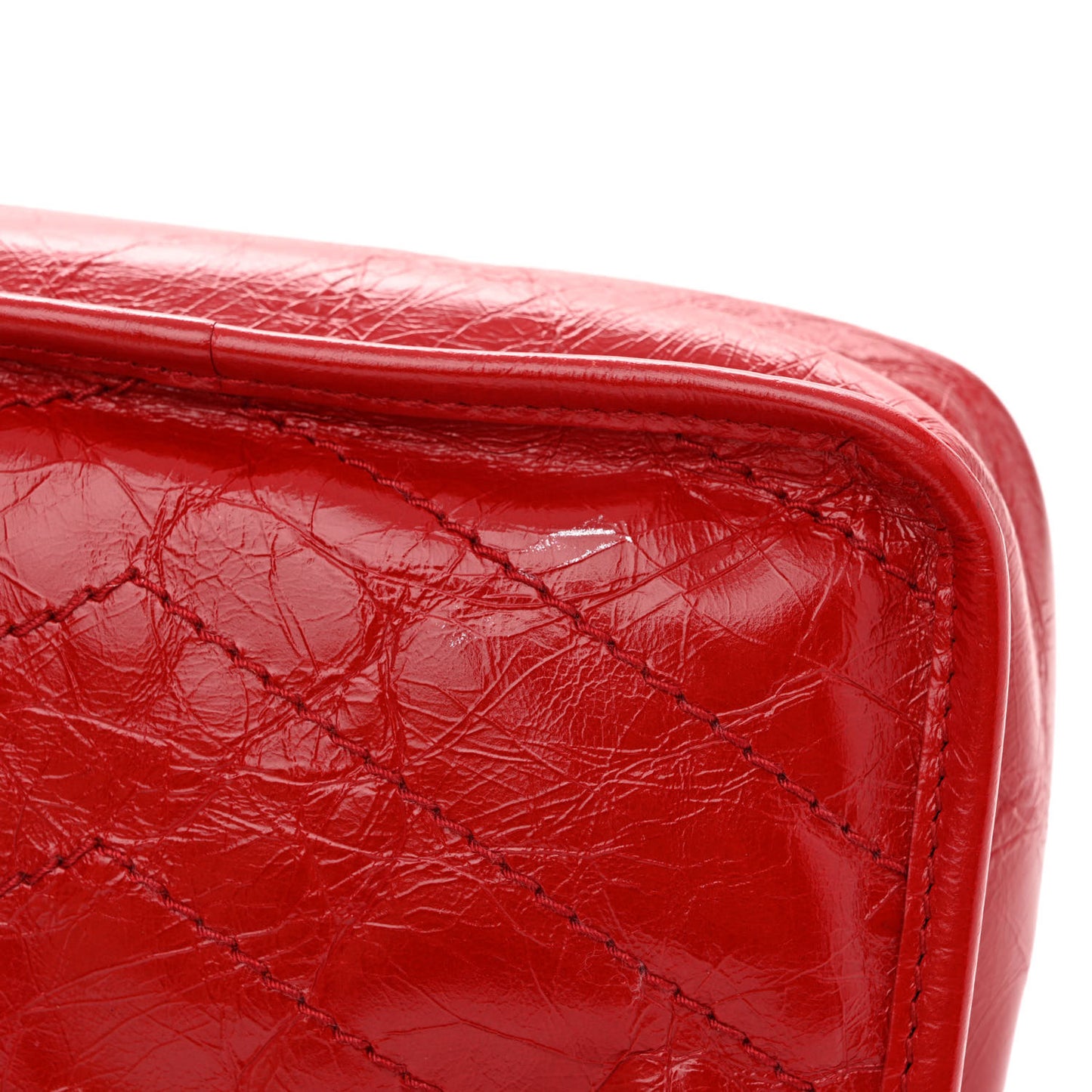 Crinkled Calfskin Matelasse Monogram Niki Chain Wallet Red
