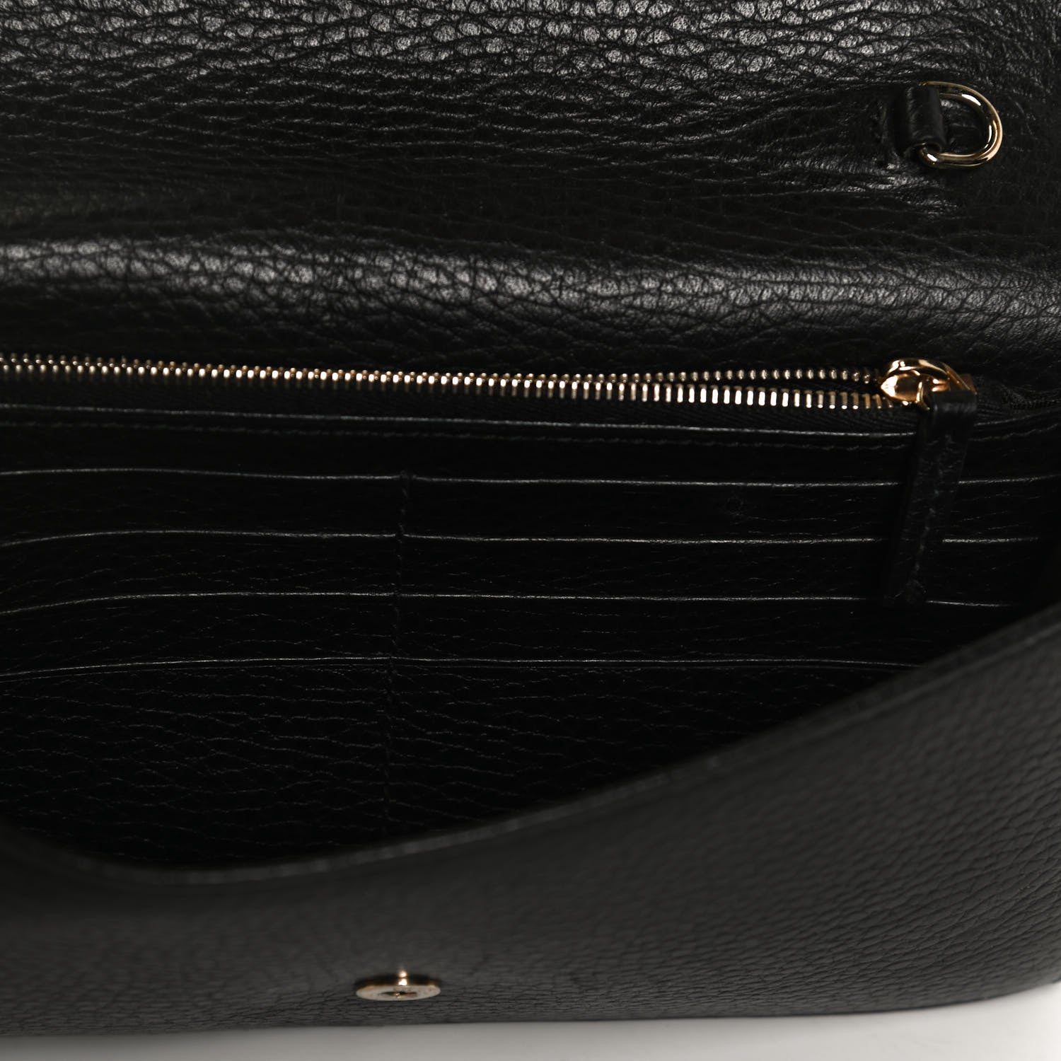 Gucci Dollar Calfskin Interlocking G Chain Wallet Black 12 of 12