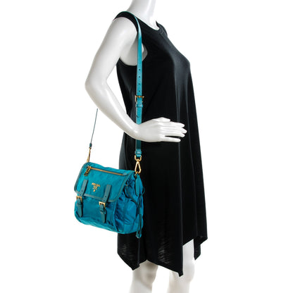 Prada Tessuto Nylon Saffiano Messenger Bag Turchese 2 of 8