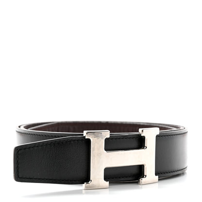 Hermes Box Togo Reversible 32mm H Belt Black Chocolate 3 of 12