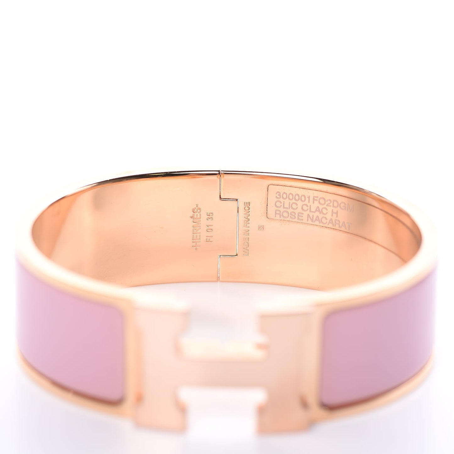 Enamel Wide Clic Clac H Bracelet GM Rose Nacarat