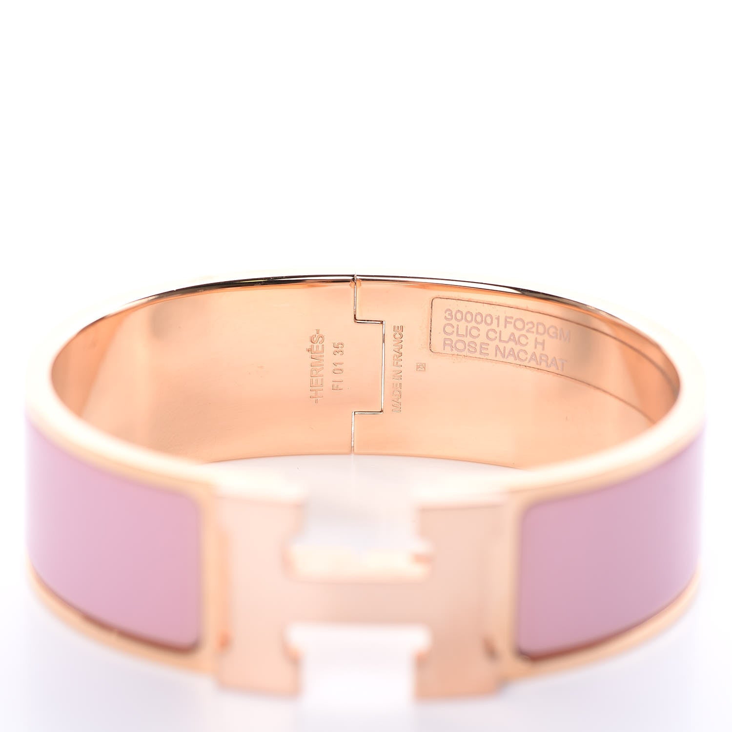 Hermes Enamel Wide Clic Clac H Bracelet GM Rose Nacarat 5 of 5