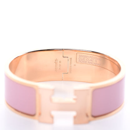 Hermes Enamel Wide Clic Clac H Bracelet GM Rose Nacarat 5 of 5