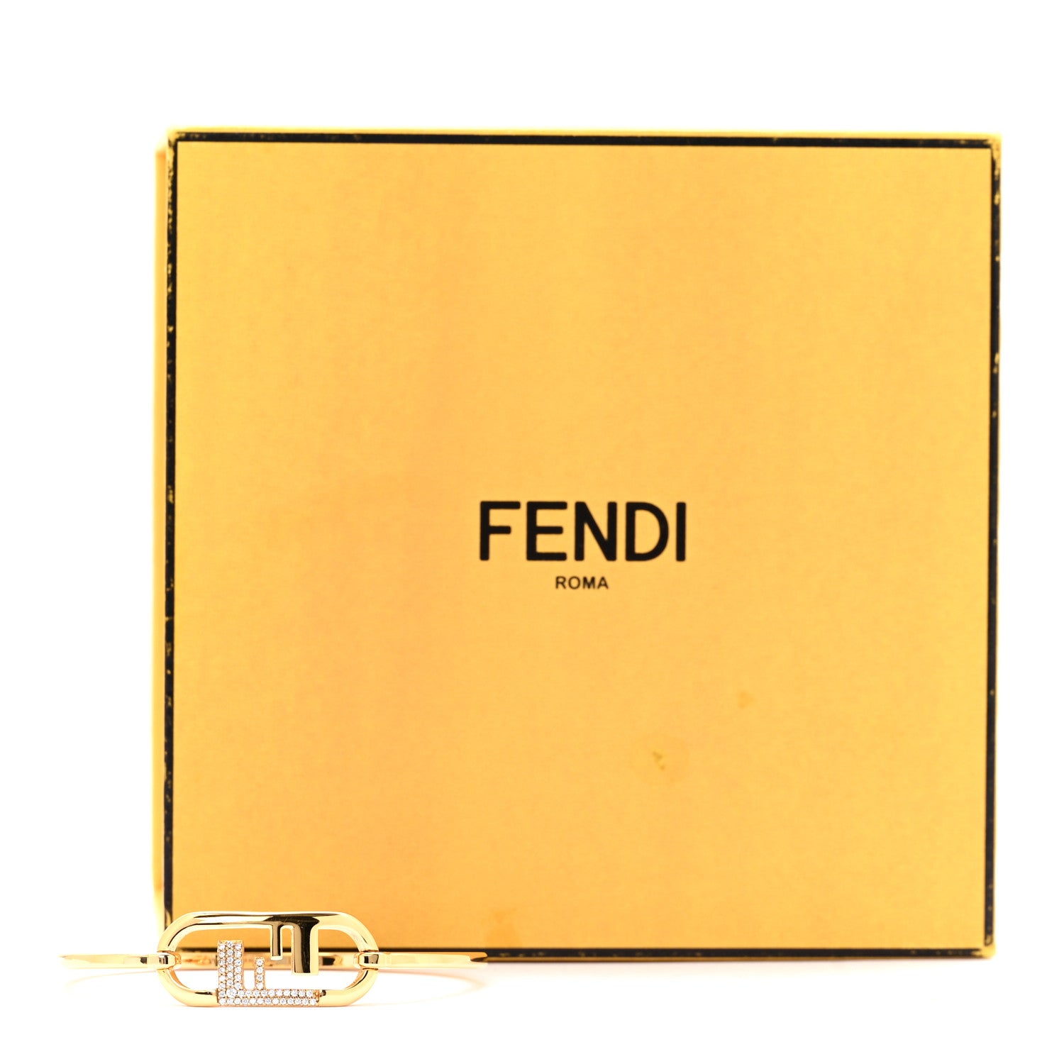 Fendi Metal Crystal O'Lock Bracelet M Gold 5 of 5
