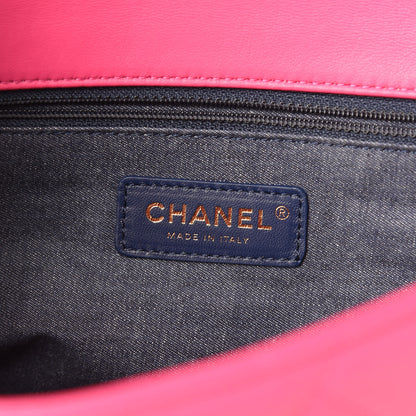 Chanel Lambskin Quilted Resin Bi-Color Chain Flap Bag Pink 6 of 11