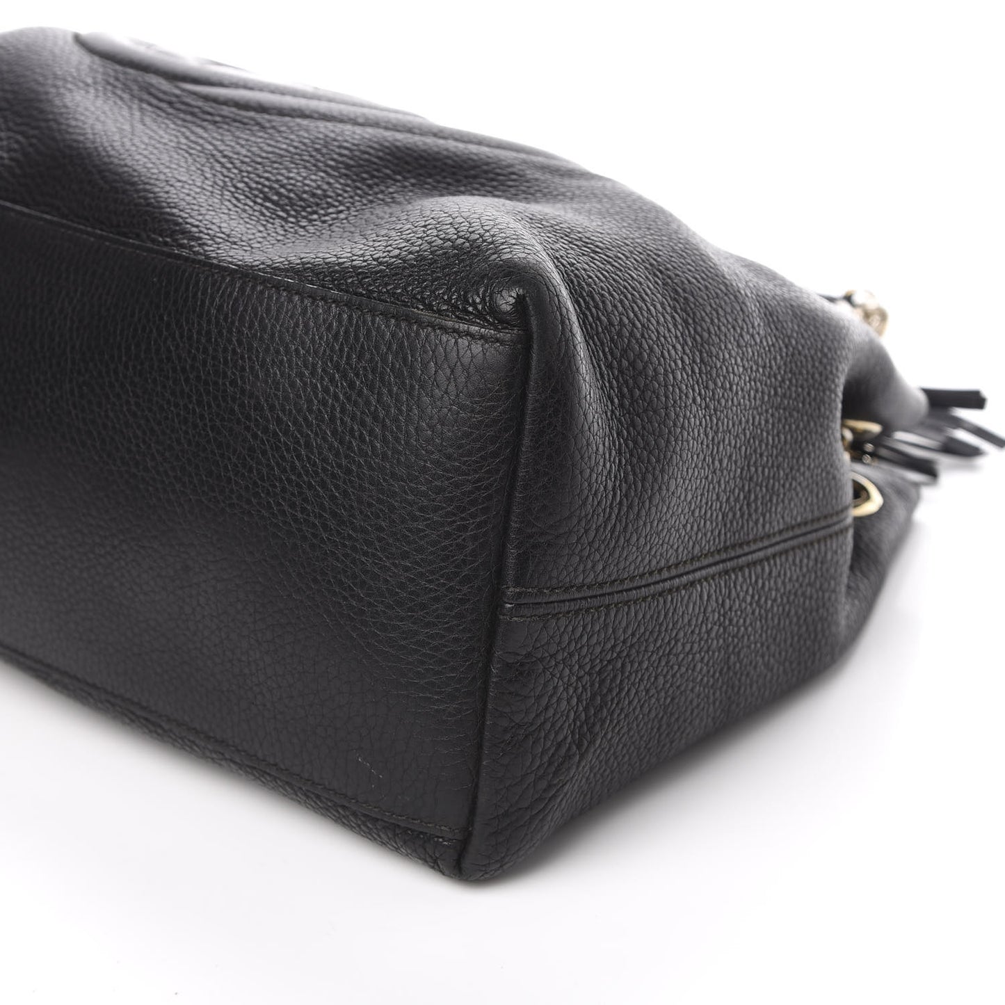 Pebbled Calfskin Medium Soho Chain Shoulder Bag Black