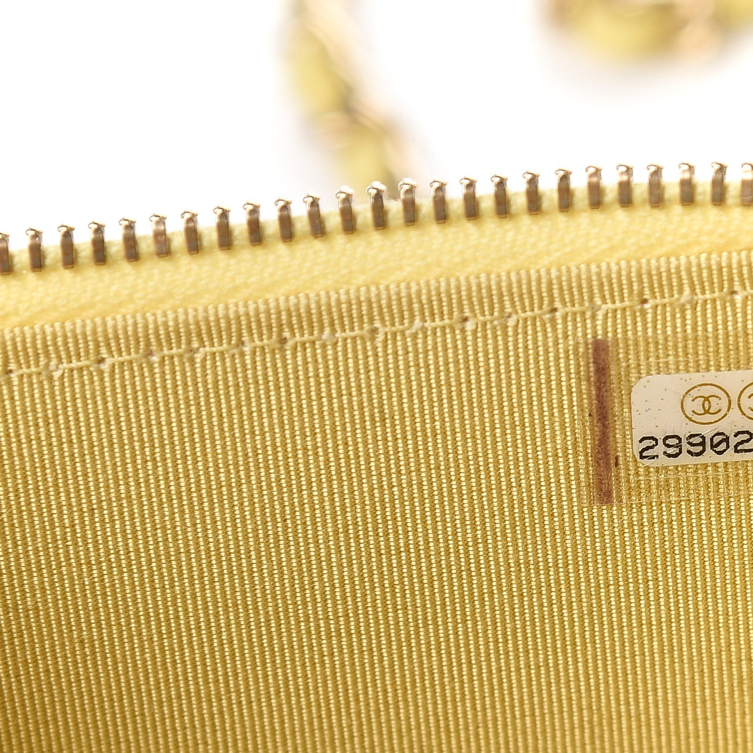 Chanel Caviar Quilted Mini Vanity Case With Chain Yellow 6 of 10