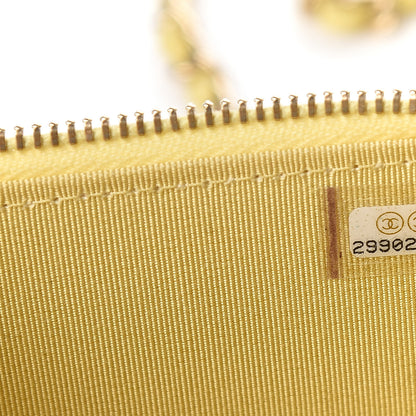 Chanel Caviar Quilted Mini Vanity Case With Chain Yellow 6 of 10