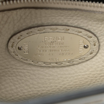 Fendi Cuoio Romano Selleria Bi-Color Medium Peekaboo Iconic Satchel Asfalto Latte 6 of 18