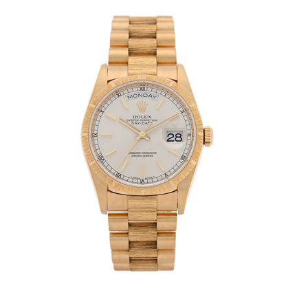 Rolex 18K Yellow Gold 36mm Oyster Perpetual Day-Date President Watch Silver 18248 1 of 4