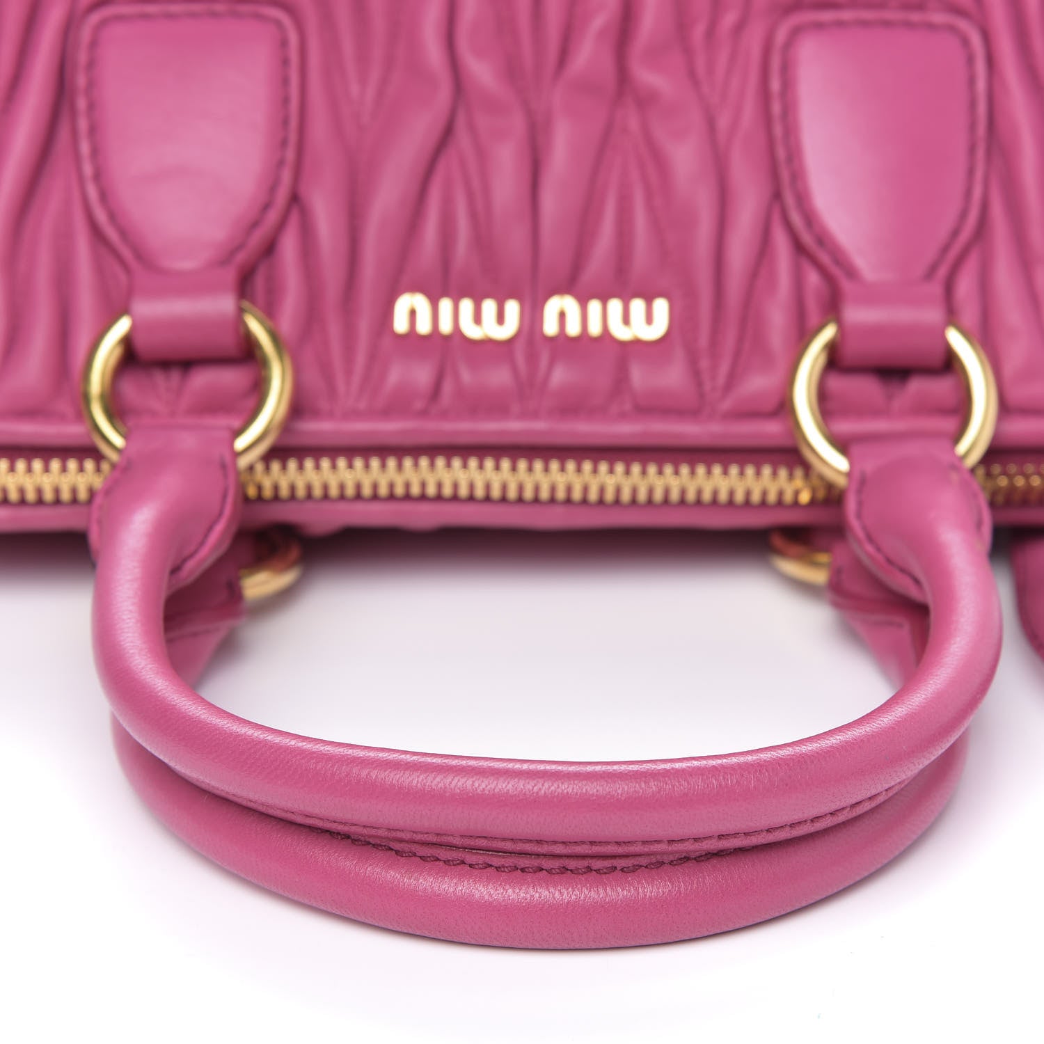 Miu Miu Nappa Matelasse Bauletto Top Handle Bowler Loto 9 of 16