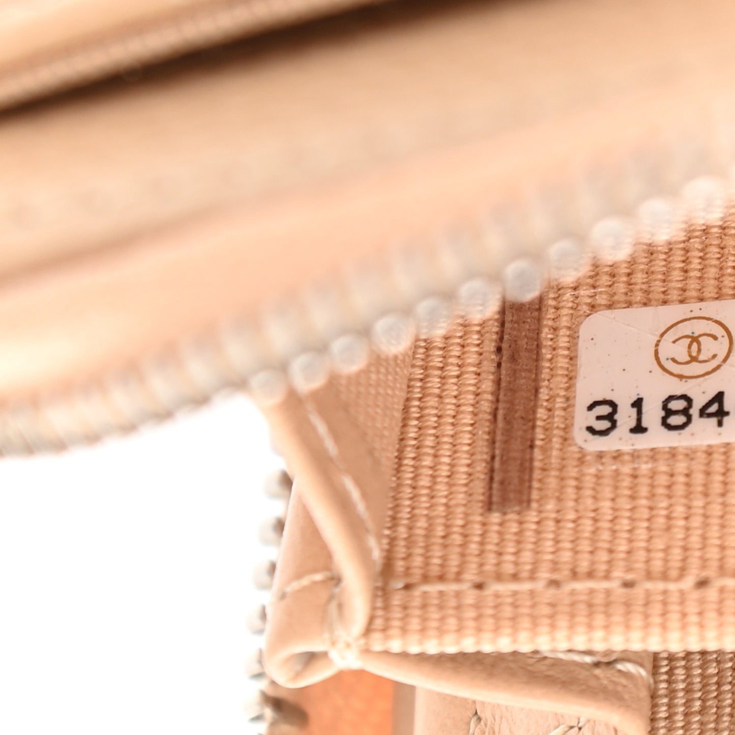 Caviar Quilted Zip Around Coin Purse Beige