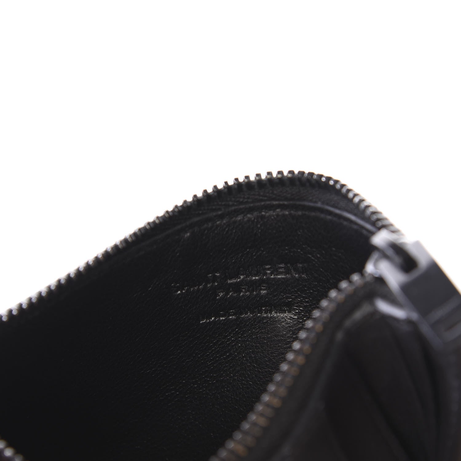 Saint Laurent Calfskin Camouflage 5 Fragments Zip Pouch Card Holder Black Grey 3 of 6