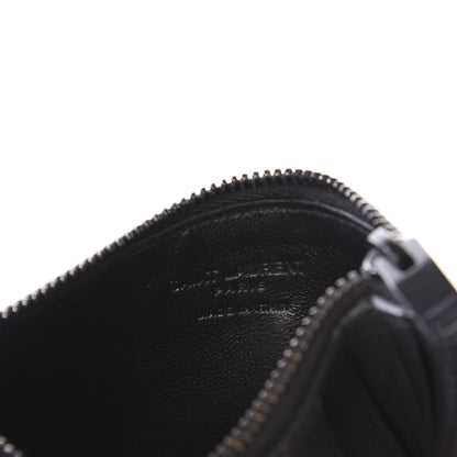 Saint Laurent Calfskin Camouflage 5 Fragments Zip Pouch Card Holder Black Grey 3 of 6